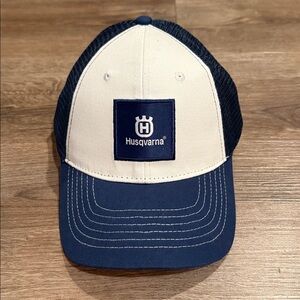 Husqvarna Adjustable Snap Back Navy White Trucker Hat